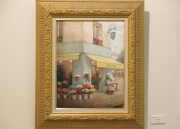 パリ花屋油彩画